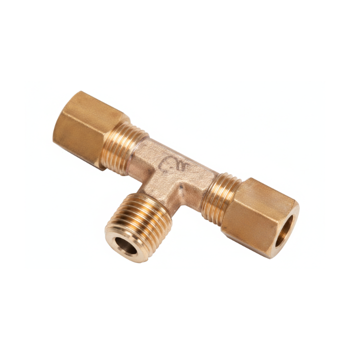 Te con Rosca Macho Central BSPT | Latón Legris | Métrica 4-16 mm