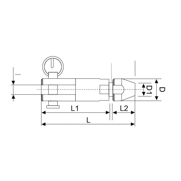 Terminal apriete rápido horquilla inox A-316 Ø6mm