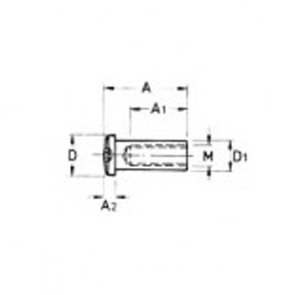 Terminal rosca interna M-8 inox A-316