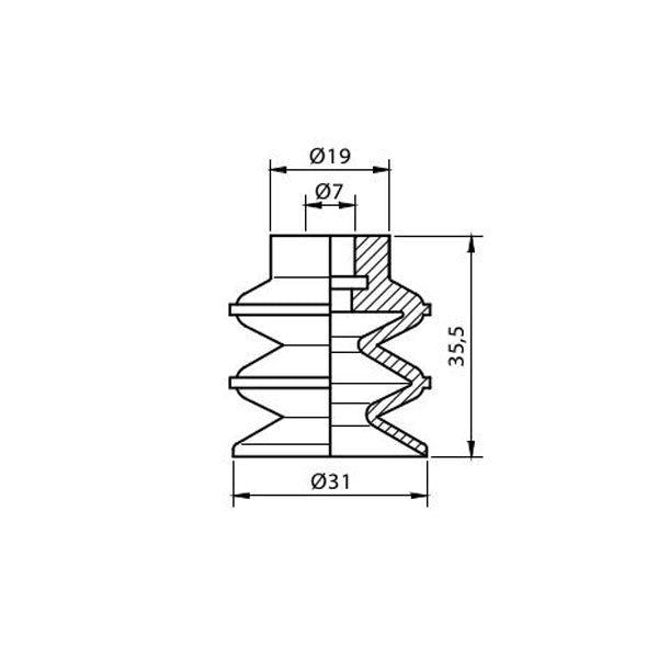 Recambio Ventosa de fuelle Ø31 mm en Silicona serie VF31SB
