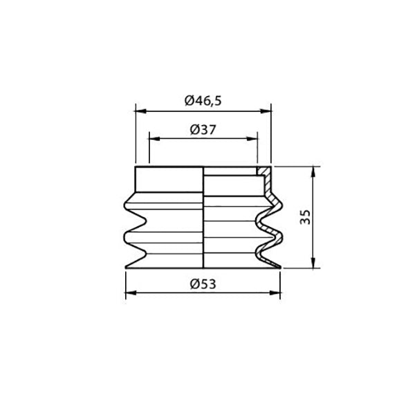 Ventosa de fuelle de Ø55 mm. en material Nitrilico VF55NIT