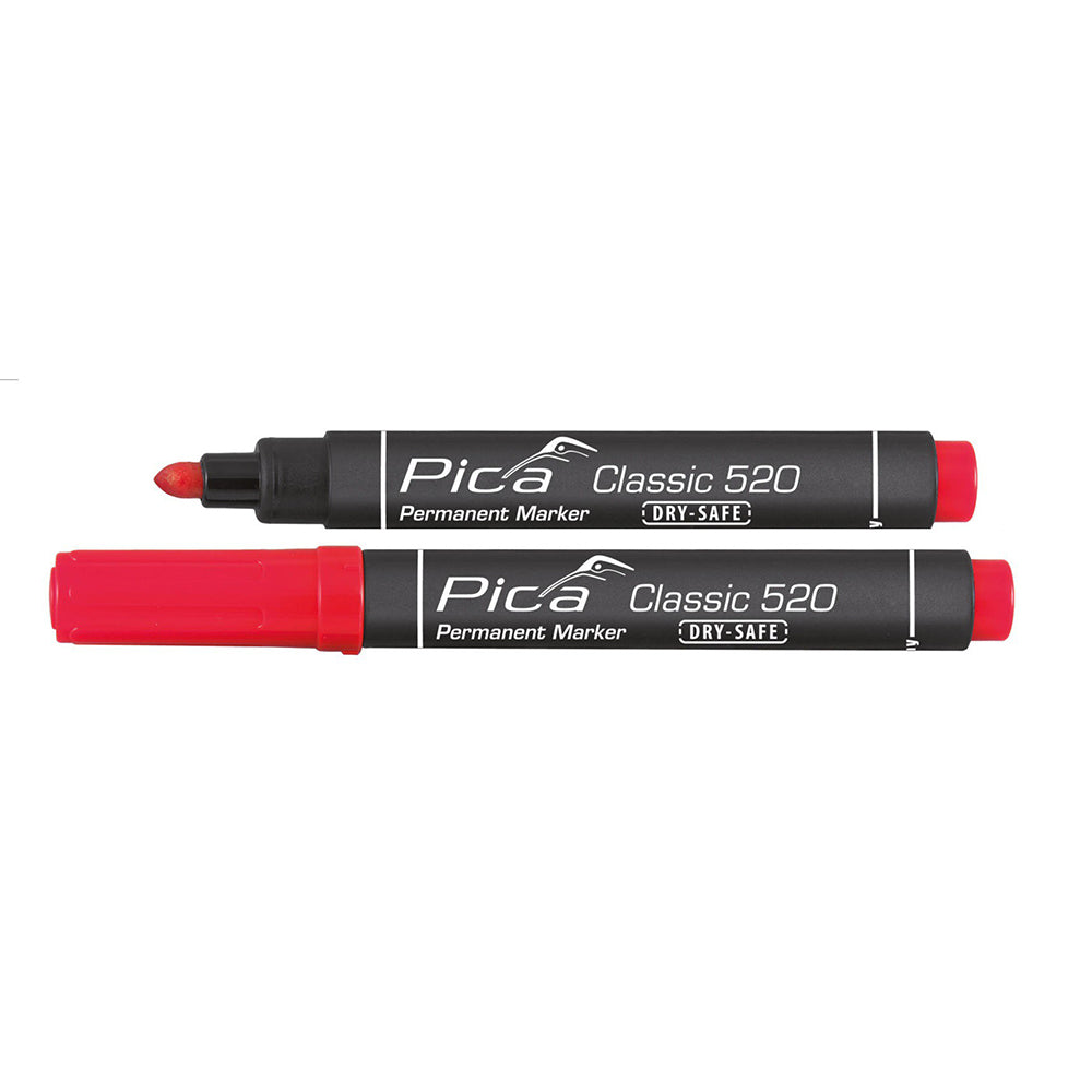 Marcador rojo permanente con punta tipo bala PICA Classic 520/40