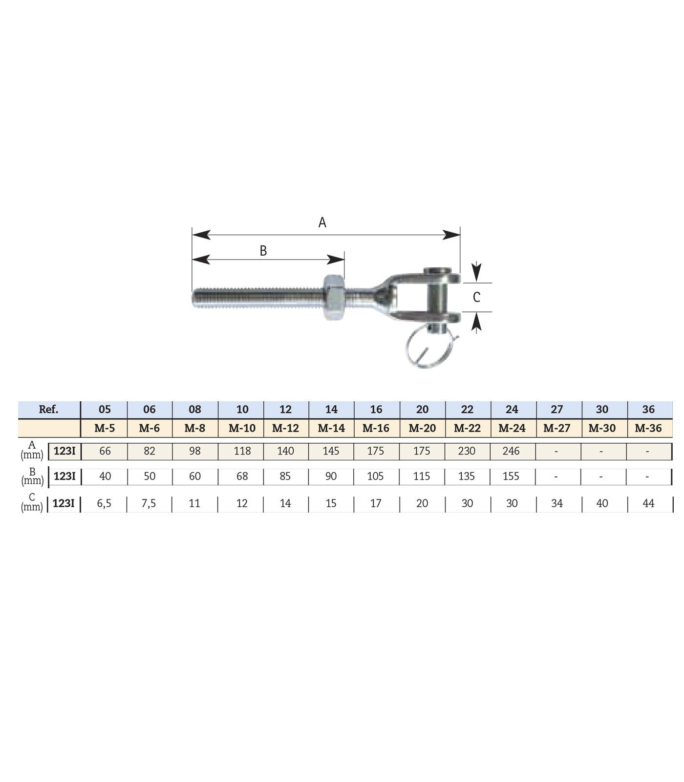 HORQUILLA TENSOR A-316 M-5 123I05