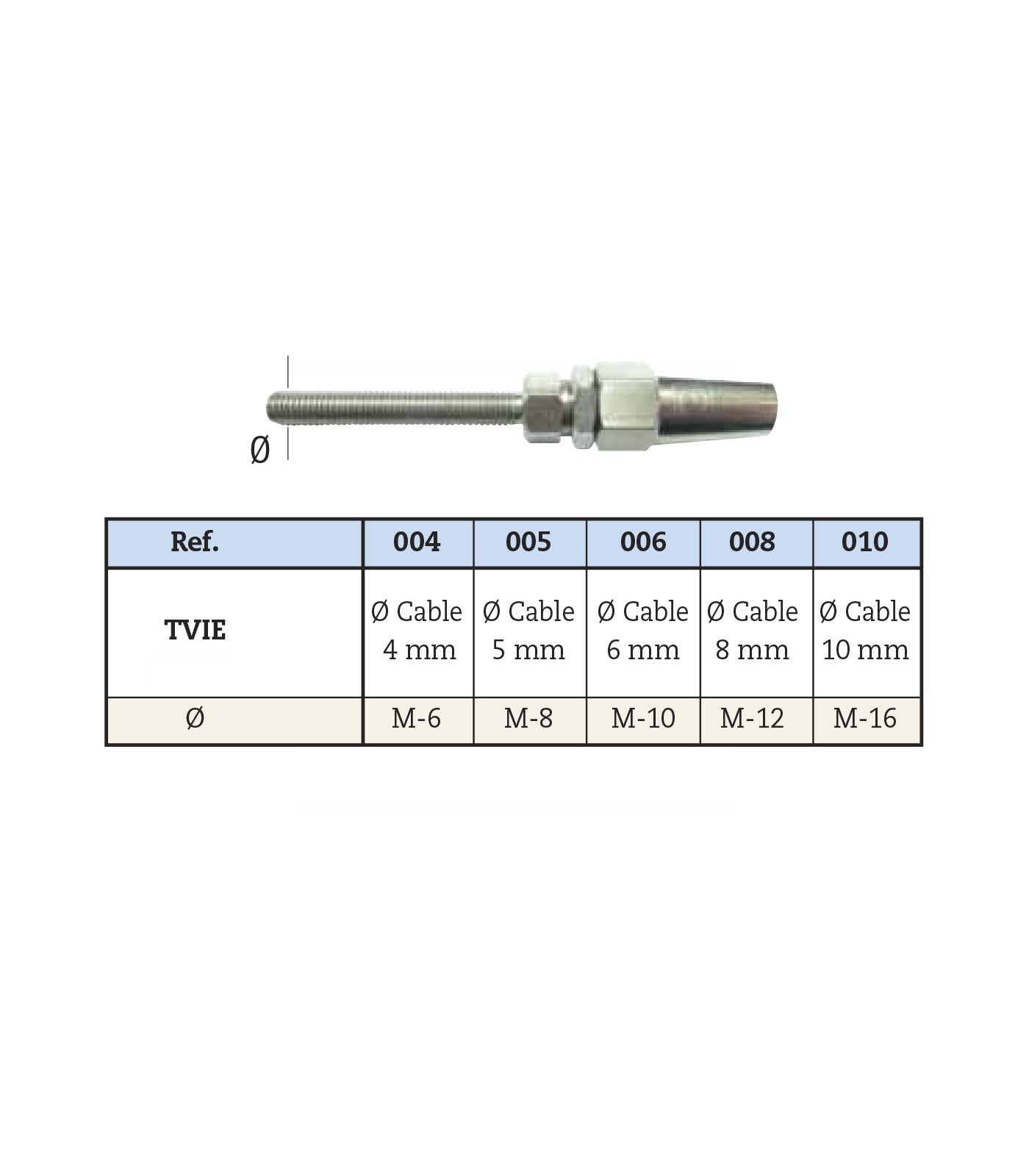 VARILLA MANUAL A-316 M-6 CABLE D-4 TVIE04