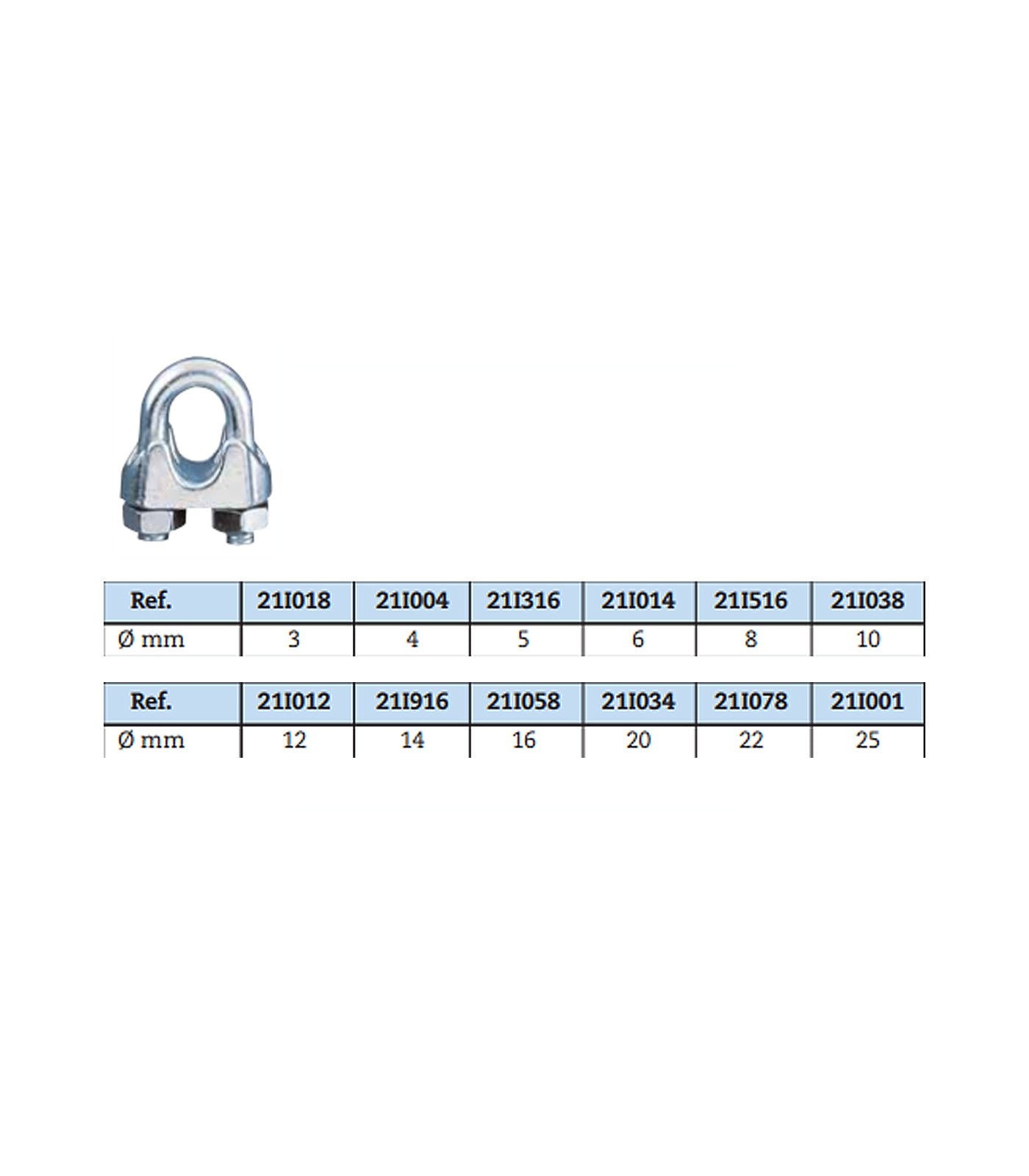 SUJETACABLES A-316 5/16" (8MM.) MOD.21I